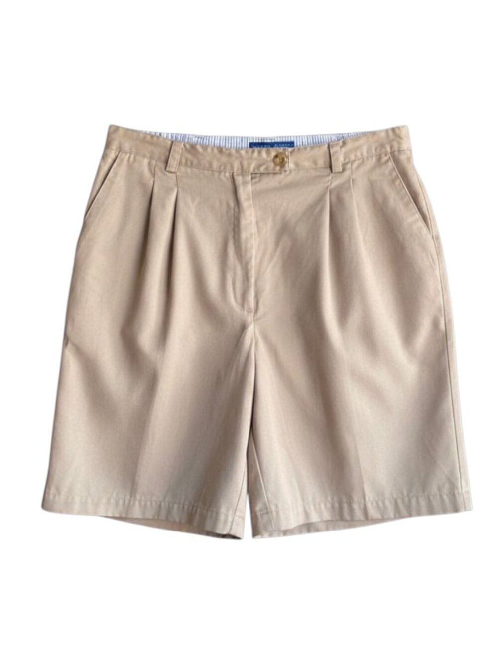 VTG 90s Karen Scott Sport Khaki Pleated Bermuda Shorts - Size 12